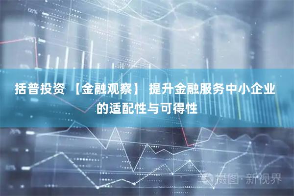 括普投资 【金融观察】 提升金融服务中小企业 的适配性与可得性