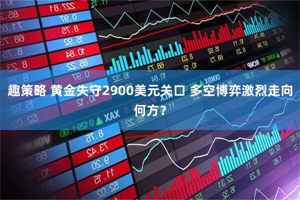 趣策略 黄金失守2900美元关口 多空博弈激烈走向何方？
