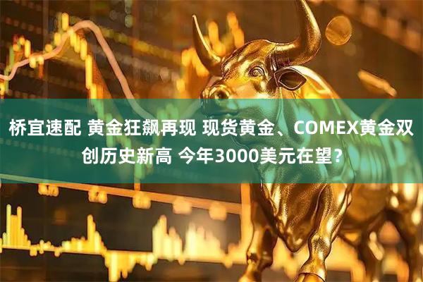 桥宜速配 黄金狂飙再现 现货黄金、COMEX黄金双创历史新高 今年3000美元在望？