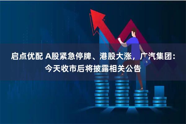 启点优配 A股紧急停牌、港股大涨，广汽集团：今天收市后将披露相关公告