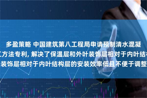 多盈策略 中国建筑第八工程局申请预制清水混凝土夹心保温墙体及施工方法专利, 解决了保温层和外叶装饰层相对于内叶结构层的安装效率低且不便于调整的问题