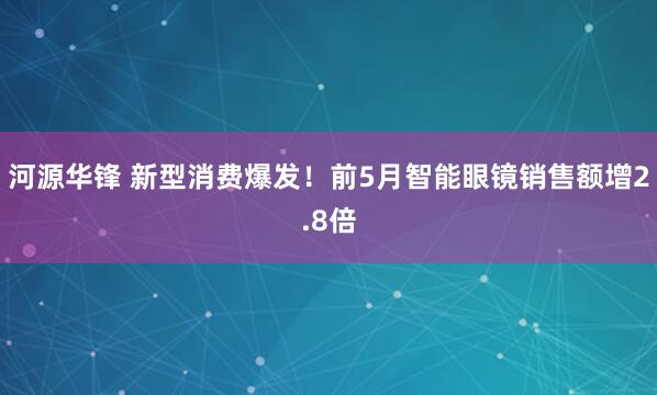 河源华锋 新型消费爆发！前5月智能眼镜销售额增2.8倍